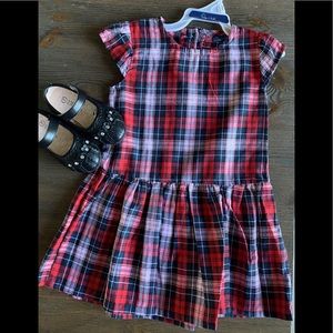 NWT SWEET & SOFT RED PLAID DROP DRESS SZ 3T